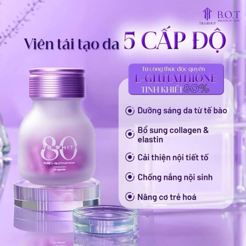 Công dụng của viên uống trắng da Yo White 80